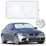 EcoNour Windscreen Sun Shade for Car inside, Windshield Sun Shade Front Window Sunshades Foldable UV Front Screen Sunshade Car Interior Accessories Fits Small Sedans, Mini SUVs and Hatchbacks