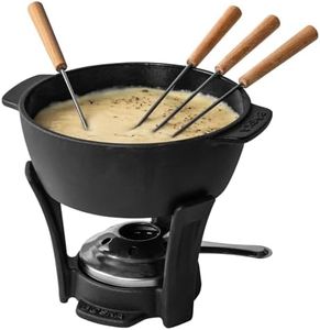 BOSKA Fondue Set Party Pro - Grandeur Cast Iron Fondue - Durable Fondue Pot inc. Burner and 4 Forks - for All Type of Stoves - Cheese Fondue Melts smoothly Every time