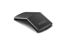Lenovo Yoga Computer Mouse For PC, Laptop, Computer With Windows Or Chrome - 2.4GHz Wireless Nano Receiver & Bluetooth 5.0 - Ergonomic V-Shape - Twists Flat - Built-In Laser Presenter - Shadow Black