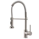 Brushed Nickel Kitchen Faucet, AIMADI Modern Single Handle Stainless Steel Pull Down Kitchen Faucet with Sprayer, Commercial Kitchen Sink Faucet