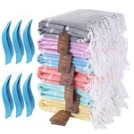 6 Packs Cotton Turkish Beach Towels Set Bulk Oversized Extra Large Quick Dry Sand Free Bathroom Pool Swim Towel for Adult Travel Essentials Cruise Accessories Must Haves Clearance Multipack