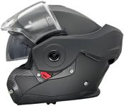 ViPER RSV353 Revert-X P/J Reverse Flip-Up Motorcycle Helmet - Double Visor Modular Jet Crash Helmet for Racing Sports Touring - Road Legal ECE22.06 Approved Motorbike Helmets (Matt Black, L)