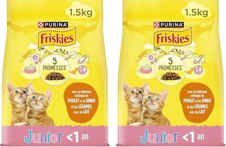 FRISKIES Junior au Poulet, à la Dinde, au Lait et aux Légumes - 1,5 KG - Croquettes pour Chaton (Lot de 2)