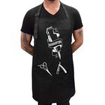 GTR Prestige Giftware Personalised Name Protective Black Apron for Barbers Hairdressers XAPN030