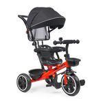 Luusa® TFT Hyper 500 PRO Canopy Plug N Play Tricycle/Baby Tricycle with Parental Control for Age Group 2+ Years Boys/Girls/Carrying Capacity Upto 30-KGS Proudly Made in India (RED)