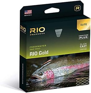 Rio Elite Gold Fly Line, Easy to Cast Flies from Size 2 to 22, Ultimate All-Around Fly Line with Ultra-Slick Performance, Moss/Gold/Gray, 90ft, WF5F