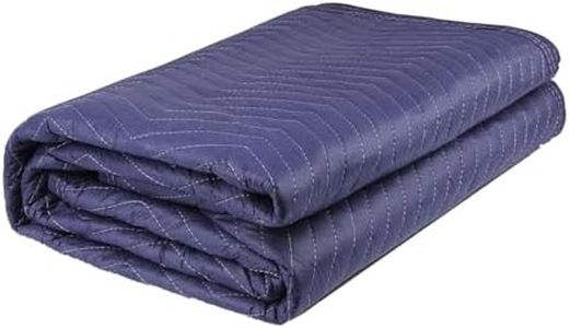 U HOMOVING 1 Pack Moving Blankets Heavy Duty 80"x72" Quilted Packing Blankets for Moving Furniture Padded Shipping Furniture Mover Blue