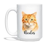 Customized Name Ginger Cat Mug, Gift for Ginger Cat Dad Mom Friends, Personalized Ginger Travel Cup, Angry Cat Ceramic Mug Gifts for Cat Lovers, Awesome Ginger Cat Tea Cup, White Mug 11oz 15oz