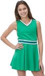 Street Tennis Club Girls Tennis Dress & Golf Outfit, Athletic Skirts Dress with Built-in Shorts, Club, Large