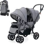 BABY JOY Foldable Tandem Stroller, 