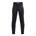 Under Armour Boys' Utility Baseball Pant, (001) Black / / White, Youth X-Large