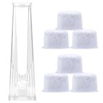 Side Reservoir Filter Holder Compatible with Keurig 2.0 Brewers (with Tall Handle), Plastic Coffee Maker Filter Holder with 6pcs Replacement Charcoal Water Filters for Coffee Makers