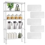 Clucycia 5 Tier Shelving Unit Adjustable Wire Shelves Steel Rack Shelf Storage and Organizer Rack Silver 29.5 * 13.8 * 59inch