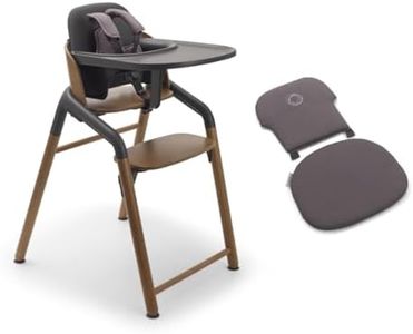 Bugaboo Giraffe High Chair Warm Wood/Grey with Baby Pillow Set Storm Grey