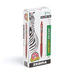 Zebra Pen Z-Grip Retractable Ballpoint Pen, Medium Point, 1.0mm, Red Ink, 12-Pack, 22230