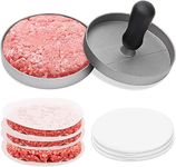 MOTYYA Burger Press 150 Patty Papers Set - Non-Stick Hamburger Press Patty Maker Mold with Wax Patty Paper Sheets Meat Beef Pork Lamb Cheese Halal Nut Veg Veggie Burger Maker for BBQ Barbecue Grill