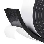 fowong Weather Stripping 50mm(W) x 10mm(T) x 2M(L) Adhesive Foam Tape Door Weather Stripping Window Seal Strips Outdoor Car Weather Stripping Roll Soundproof Rubber Strips