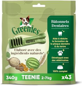 GREENIES Sticks Dentaires pour Très Petit Chien de 2 à 7kg - 258 Bâtonnets à Mâcher (6x340g) - Friandise Certifiée par des Vétérinaires pour l’Hygiène Bucco-Dentaire Canine, Haleine Fraîche