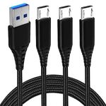 Micro USB Charging Cable Fast Charge,Charger Lead For Samsung Galaxy A03 A7 A6 J6 J6+ 2018 2016 J4, Xiaomi Redmi 5 Plus,Note 5/6 Pro/S2,Motorola Moto G5 G5S G4 E4 E5 Plus,Nylon Braided 1m 1m 2m 3Pack