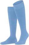 FALKE Men's Energizing Wool M KH Cotton With Compression 1 Pair Knee-High Socks, Blue (Cornflower Blue 6554), 10-11