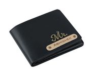 AICA Personalized Name & Charm Leather Wallet for Men (Black) | Customized Diwali Gift for Men Brother Husband Son Father Cousin in Law Bro