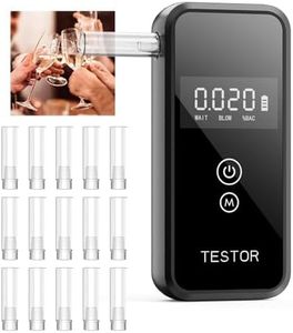 Breathalyzers, 2026 Upgraded Professional-Grade Breathalyzers for Alcohol, High-Accuracy Portable Alcohol Breathalyzer with LCD Display, Includes 16 Reusable Mouthpieces