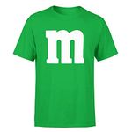 Letter M Halloween Costumes T-Shirt | Funny Cool Graphic Tee Idea | for Men, Irish Green, Medium