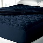 Cloth Fusion Cotton Quilted Waterproof Mattress Protector King Size Fitted Bed Cover (75"x72" inches, Navy)