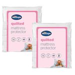 Silentnight Quilted Mattress Protectors - Pack of 2 Premium Luxury Mattress Cover Pads with Deep Elasticated Straps - Hypoallergenic and Machine Washable - Single - Twin Pack