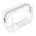 Clear Travel Toiletry Bag TSA Approved Quart Size Travel Bag Clear Airport Carry On Liquid Cosmetic Pouch Clear Shower Bag Transparent Security Toiletry Bags(White