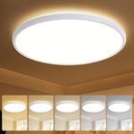 18 Inch Flush Mount Led Ceiling Light Fixture 5 Color Temperature Settings (3000K/3500K/4000K/5000K/6500K) 36W Round Surface Mounted Fixture Brightness Dimmable Ultra Slim Ceiling Lamp for Living Room