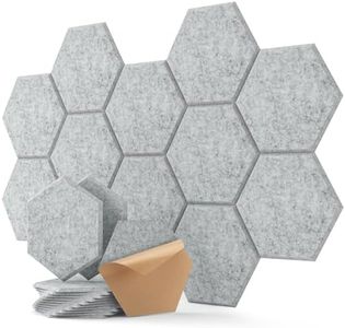 Sound Proof Panels, Soundsbay Acoustic Panels Hexagon, 12 Pack Sound Absorbing Panel High Density Soundproofing Panels for Recording and Acoustic Treatment Acoustic Wall Panels 12" X 10" X 0.4"