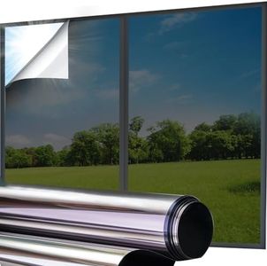 Bofeifs Window Film Heat Blocking Reflective Window Film One Way Mirror Window Film See Out Not in Sun Blocking Anti Uv Heat Control Window Tint for Home Daytime Privacy Protection