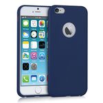 kwmobile Case Compatible with Apple iPhone 6 / 6S Case - Soft Slim Protective TPU Silicone Cover - Dark Blue Matte