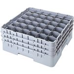 Cambro 36S434-151 5-1/4-Inch Camrack Polypropylene Stemware and Tumbler Glass Rack with 36 Compartments, Full, Soft Gray