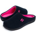 RockDove Women's Original Two-Tone Memory Foam Slipper, Size 7/8 UK Women, Dark Navy and Fuscia