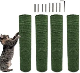 MUYG 4 Pcs Cat Scratching Post Replacement,15.7"x3.1''Natural Sisal Cat Tree Post Replace Parts for Indoor Cats Tower Repair Scratch Refill Poles with M8 Screws for Kitten Spare Furniture Accessories