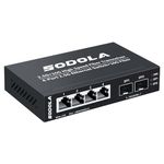 SL-SGT0204S SODOLA 6 Port 2.5G Umanaged Ethernet Switch,4X 2.5GBASE-T Ports,2X 10G SFP, 60Gbps Switching Capacity,Mini Wall Mountable 2.5Gb Network Switch for Wireless AP, NAS, PC