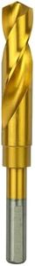 Greycore Tools 3/4 Inch Reduced Shank Drill Bit, 1/2" 3-Flat Shank, High Speed Steel with Industrial Titanium Coating, Drill Bit for Steel, Iron, Wood, Plastic (3/4" x 6" RS)
