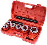 GOFLAME Ratchet Pipe Threader Kit Set Portable W/6 Dies and Case Gas Manual Ratcheting Pipe Threading Tool Set