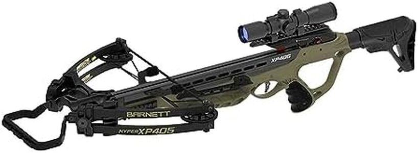 Barnett Archery Hyper XP 405 Crossbow with Two Hyperflite 22" Arrows, Illuminated 4X32mm Scope, and Rope Cocking Device, and Lightweight Side Mount Quiver
