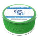 Reaction Tackle Braided Fishing Line Hi Vis Green 100LB 150yd