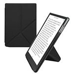 kwmobile Origami Case Compatible with Pocketbook InkPad 4 / Color 3 / Color 2 / Vivlio InkPad 4 / InkPad Color 3 Case - Slim PU Leather Cover with Stand - Black