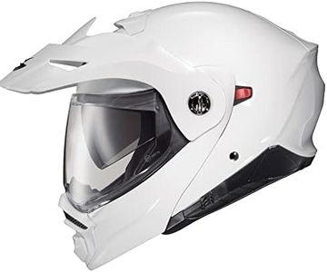 ScorpionEXO AT960 Modular Adventure Street Adult Motorcycle Helmet with Bluetooth Ready Speaker Pockets DOT ECE Approved (Solid Gloss White X-Large)