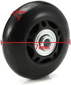 F-ber Luggage Suitcase Wheels Replacement Kit 75x24mm/2.95"x0.94" w/ABEC 608zz Inline Outdoor Skate Replacement Wheels, One Set of (2) Wheels (OD:75 W:24 ID:6 Axles:35)