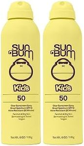 Sun Bum Kids SPF 50 Clear Sunscreen Spray | Wet or Dry Application | Hawaii 104 Act Compliant (Octinoxate & Oxybenzone Free) Broad Spectrum UVA/UVB Sunscreen | 6 oz (Pack of 2)