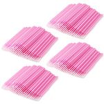 400 PCS Disposable Micro Applicator Brush, Annhua Latisse Application Micro swabs Eyelash Extension Brushes for Eyelashes Extensions and Makeup Application - Pink