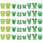 40pcs Resin Mini Frogs, 8 Styles Cute Green Tiny Frog Figurines Miniature Animal Statue to Hide Small Frog Ornament for DIY Crafts Garden Landscape Dollhouse Decor