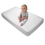 Sealy Stain Protection Waterproof Fitted Toddler Bed and Baby Crib Mattress Pad Cover Protector, Noiseless, Machine Washable and Dryer Friendly, 52" x 28" - White