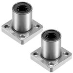 sourcing map LMK10UU Square Flange Linear Ball Bearings, 10mm Bore Dia, 19mm OD, 29mm Length(Pack of 2)